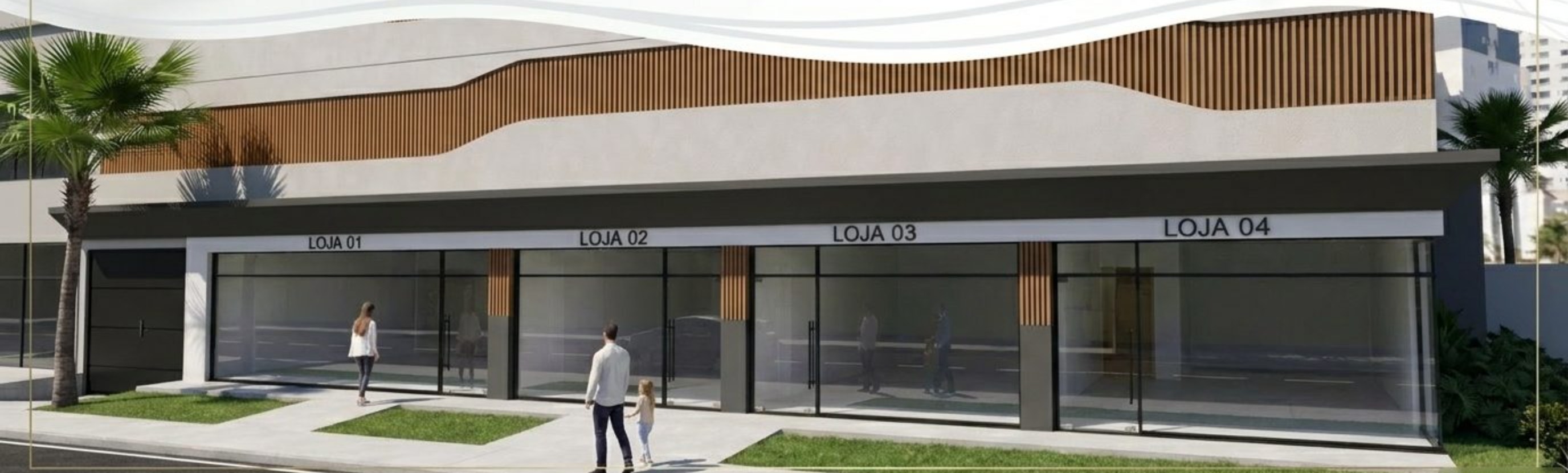 Lojas comerciais no térreo do Brisa Residence