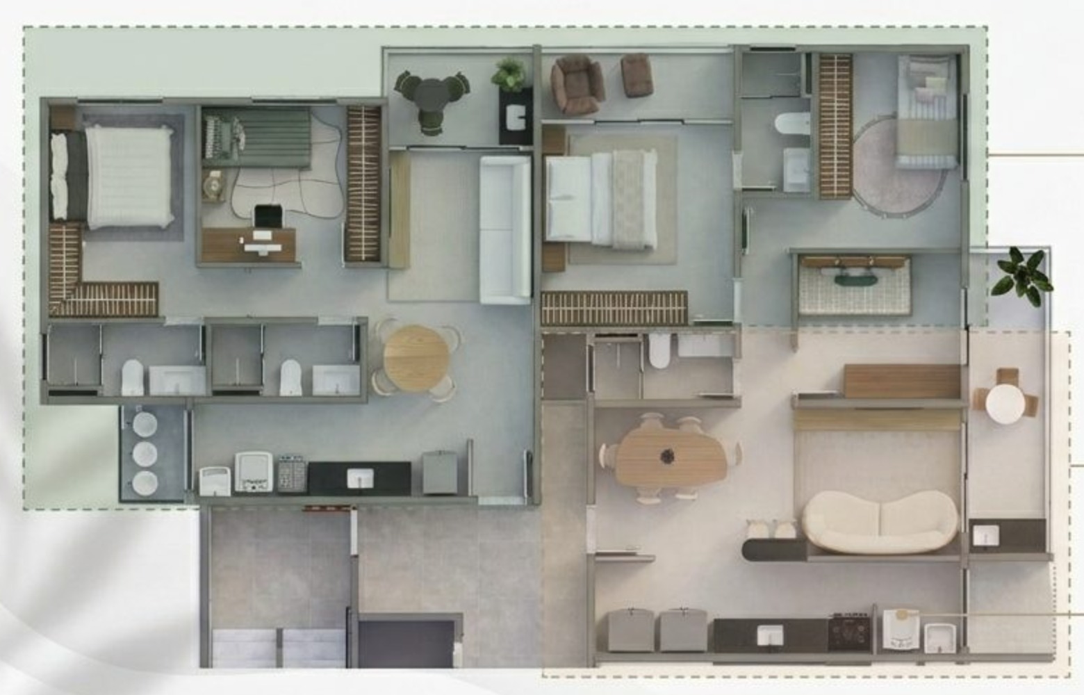 Planta humanizada do Brisa Residence